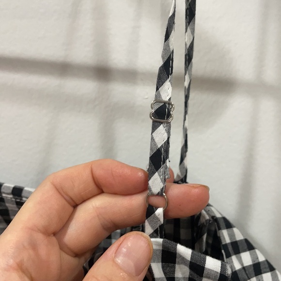 Black and white checker print off shoulder tank dress with lining size medium - Picture 4 of 7